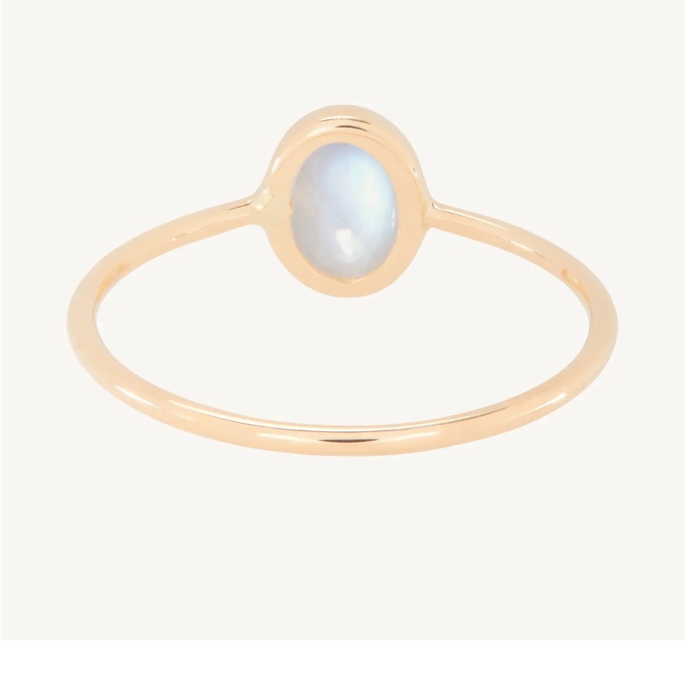 14k Solid Gold Moonstone Ring - image 3